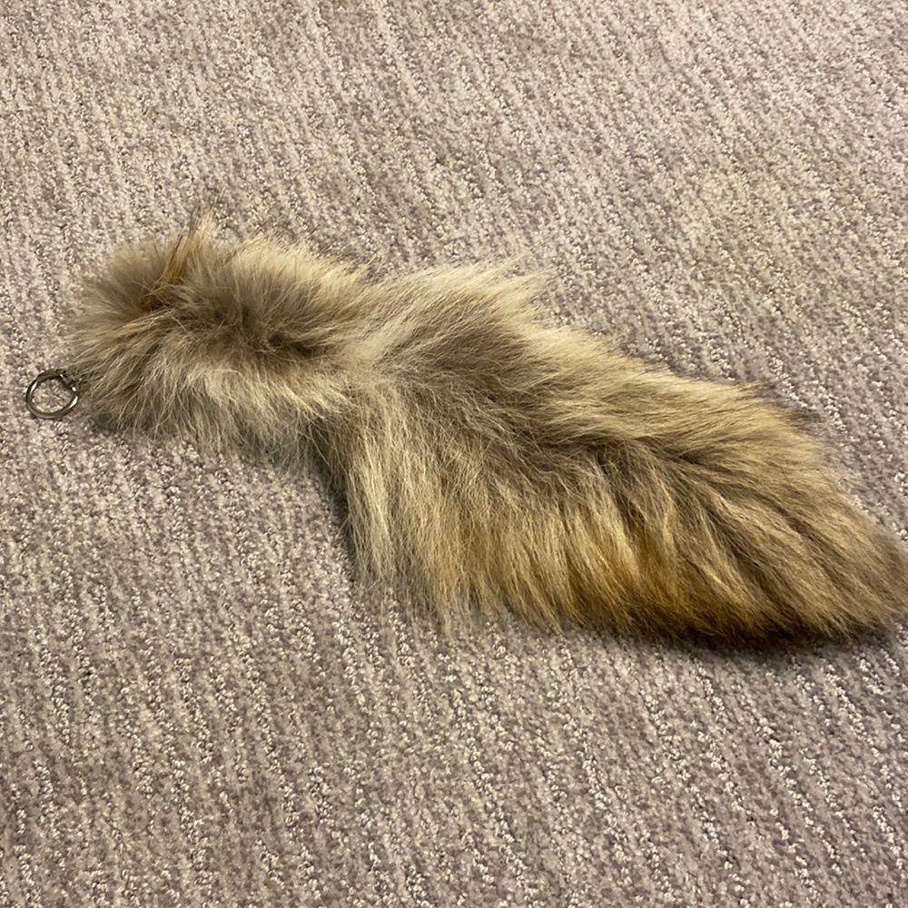 Fur Coyote Tail Keychain